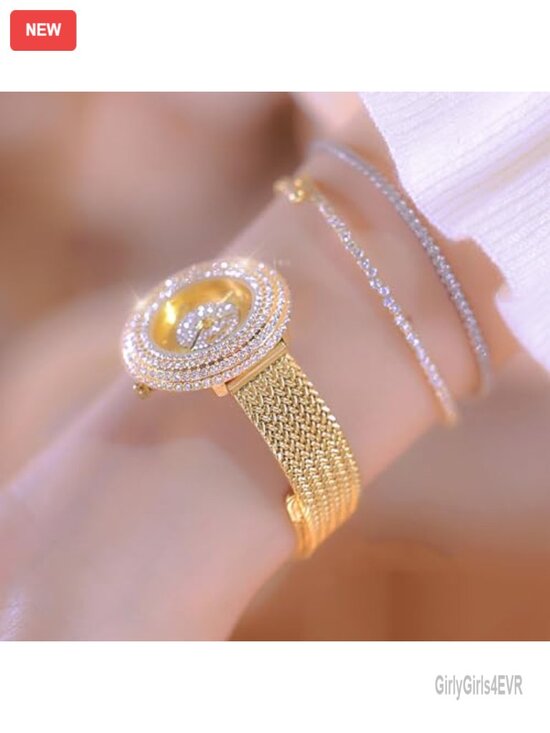 Crystal Rhinestone Diamond Fashion Watch Quartz Waterproof Bling Bracelet Strap main image 4